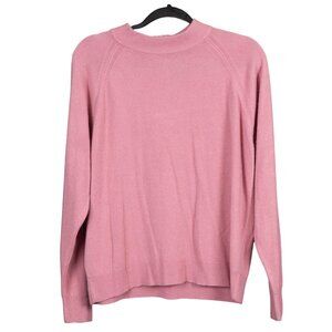 VTG Pink Sweater XL 14 16 44 Womens Back Zip Mock Turtleneck Luxelon Valentines